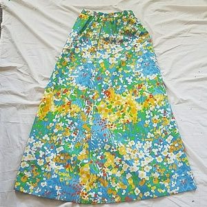 Floral Print Vintage Maxi Skirt